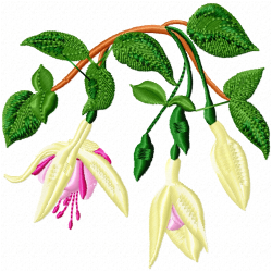 Flowers And Tree Embroidery Design 1